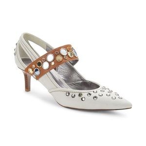 Bottega Veneta Embellished Leather & Suede Heels